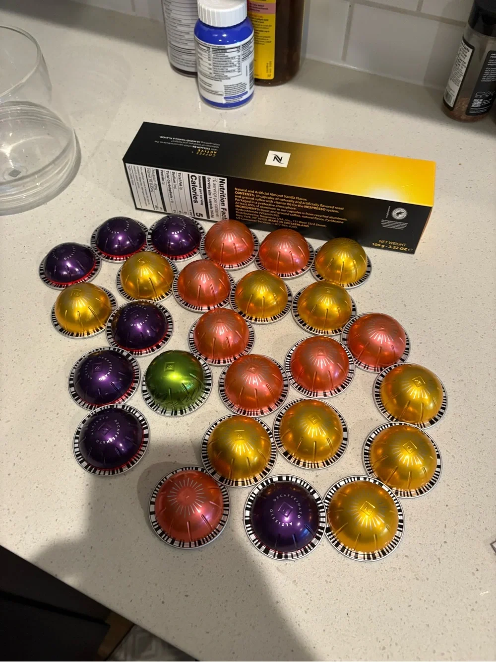 Nespresso Metallic Coffee Capsules - Gold, Purple, Orange, Green